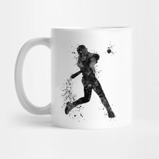 Boy Baseball Batter Black and White Mug